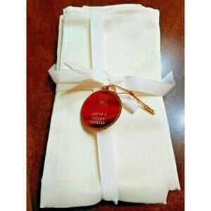 NEW Linens N Things 4 Pack Napkins Holiday Collection Ivory Sateen-A1